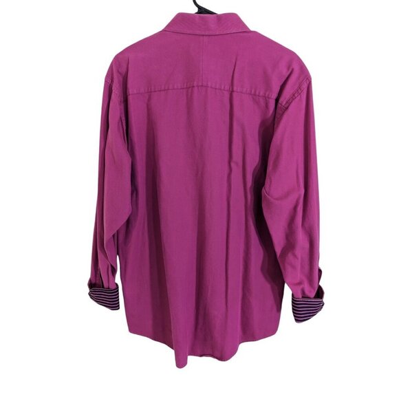 Ted Baker Flip Cuff Button Up Shirt Mens 16 Dusty Rose Pink Cotton Long Sleeve - Picture 2 of 5